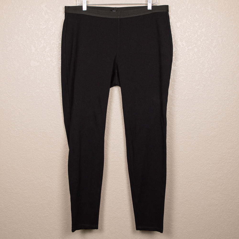 Eileen Fisher black pull on ankle pants-XL